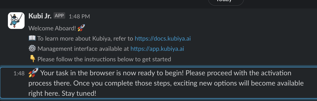 Kubiya in Slack
